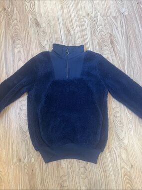 Sweaty Betty Navy Sherpa Half-Zip Sweater